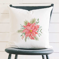 Poinsettia Flower - Square Canvas Pillow