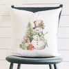 Snowman and Presents - Square Canvas Pillow