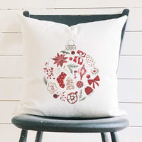 Christmas Collage Ornament - Square Canvas Pillow