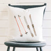 Watercolor Skis - Square Canvas Pillow