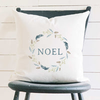 Noel Pine Wreath - Square Canvas Pillow