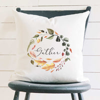 Gather Wreath - Square Canvas Pillow