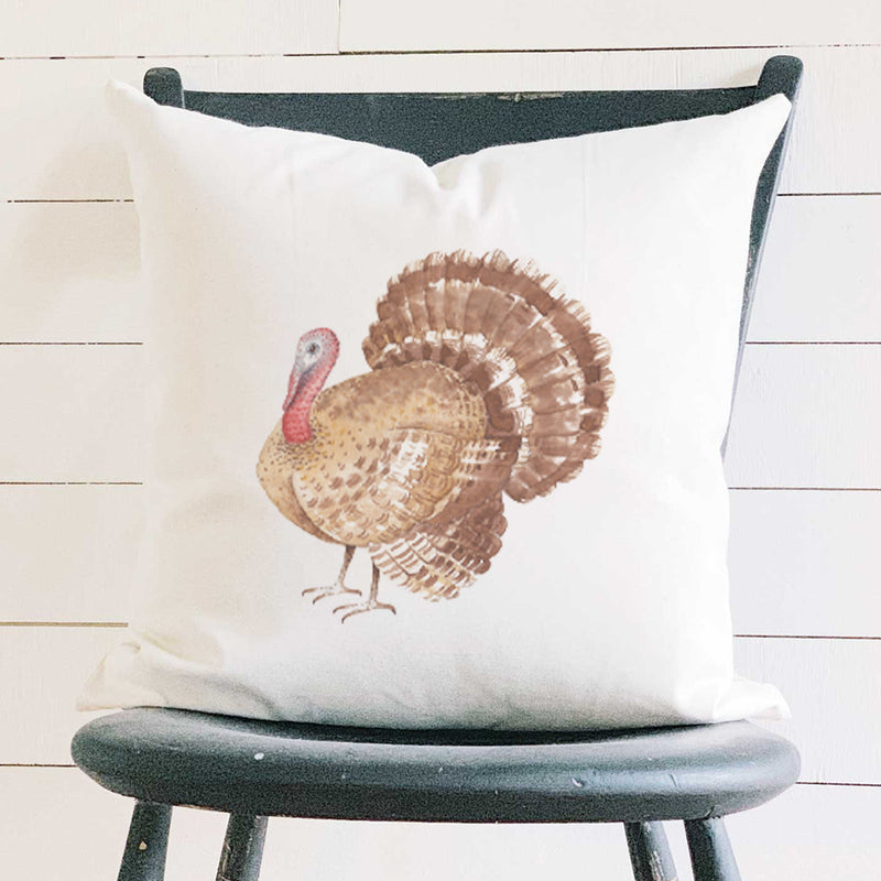 Watercolor Turkey - Square Canvas Pillow