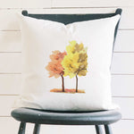 Watercolor Fall Trees (Pair) - Square Canvas Pillow