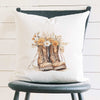 Wildflower Boots - Square Canvas Pillow