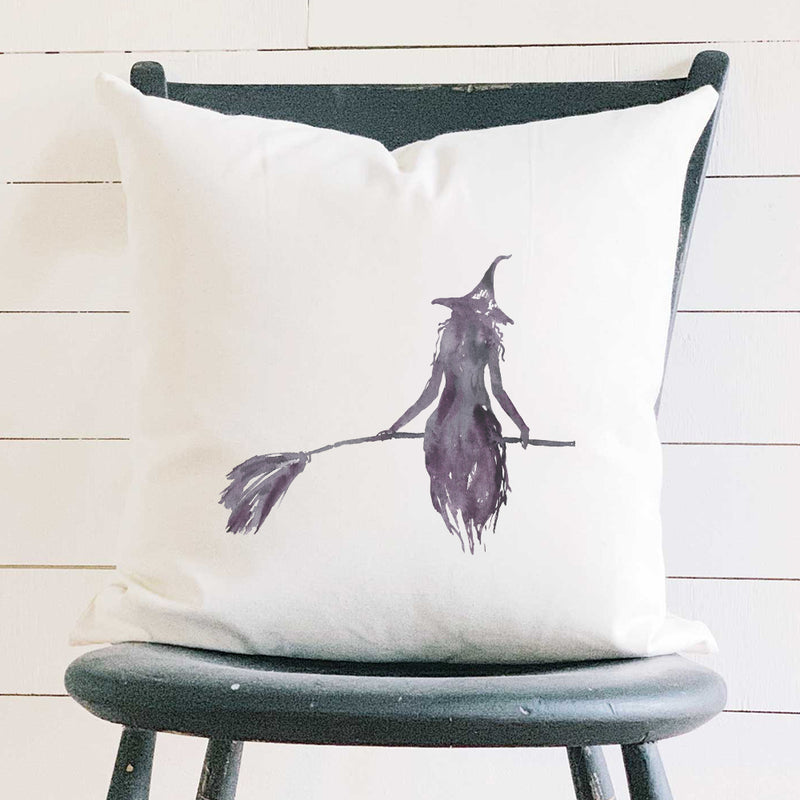 Witch Silhouette - Square Canvas Pillow