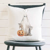 Ghost and Pumpkin - Square Canvas Pillow