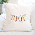 Line of Peppers - Square Canvas Pillow