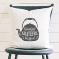 Thankful Teapot - Square Canvas Pillow