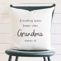 Everything Tastes Better Grandma - Square Canvas Pillow