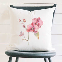Watercolor Pink Orchid - Square Canvas Pillow