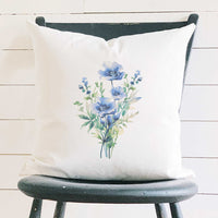 Watercolor Indigo Bouquet - Square Canvas Pillow