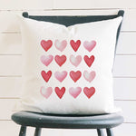 Rows of Hearts - Square Canvas Pillow