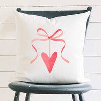 Ribbon Heart - Square Canvas Pillow