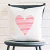 Striped Heart - Square Canvas Pillow