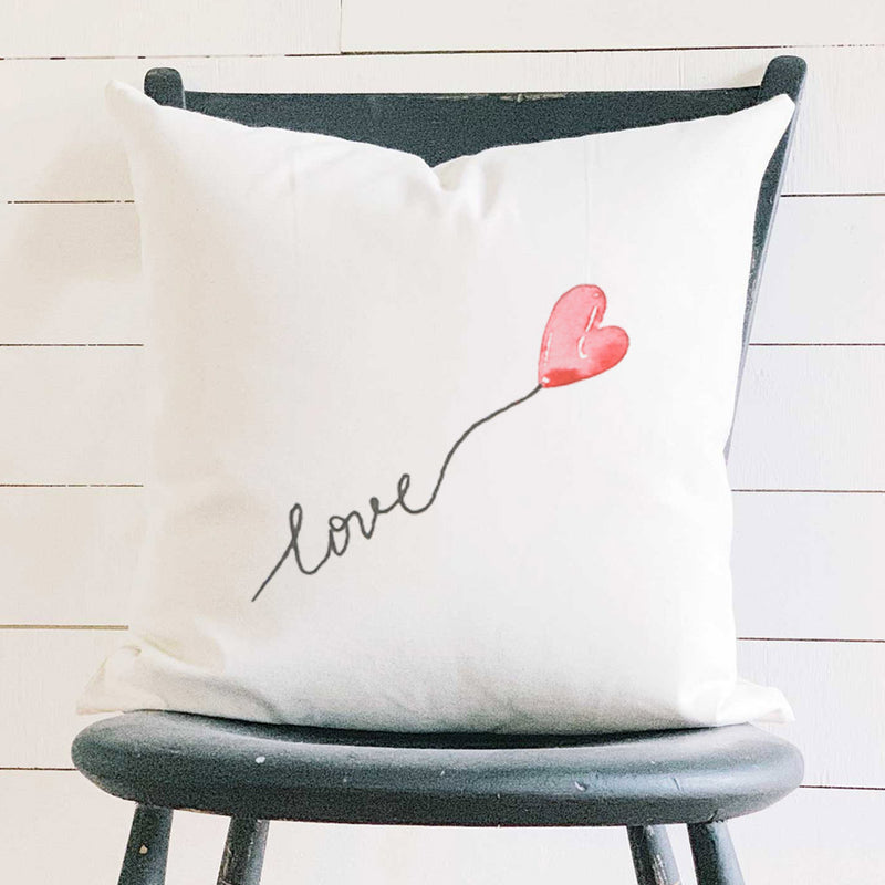Love Heart Balloon - Square Canvas Pillow