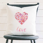 Triangle Heart Love - Square Canvas Pillow