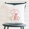 Valentine Cats - Valentine's Day Square Canvas Pillow