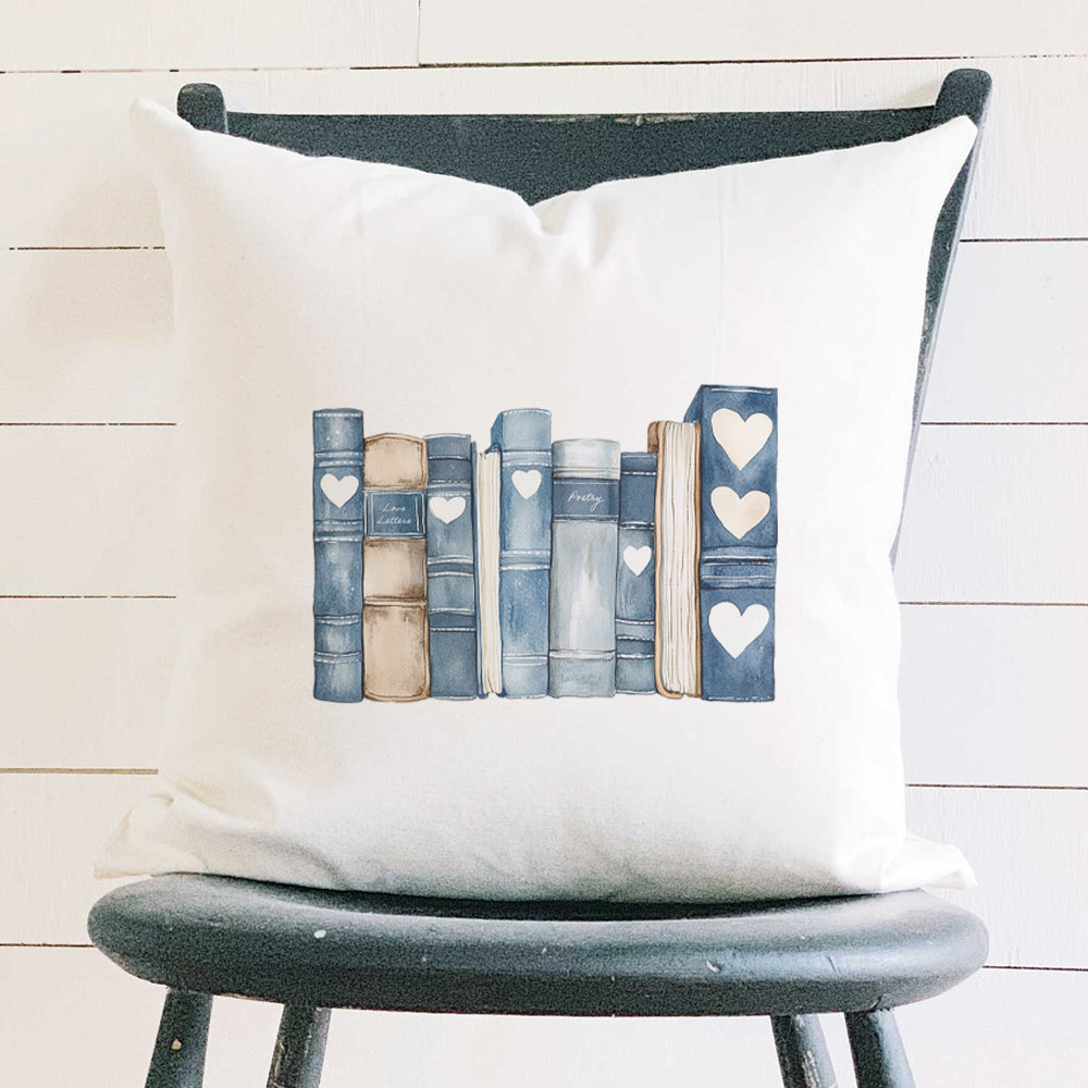 Love Letter Bookshelf - Valentine's Day Square Canvas Pillow