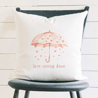 Love Raining Down - Valentine's Day Square Canvas Pillow