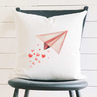 Paper Airplane - Valentine's Day Square Canvas Pillow