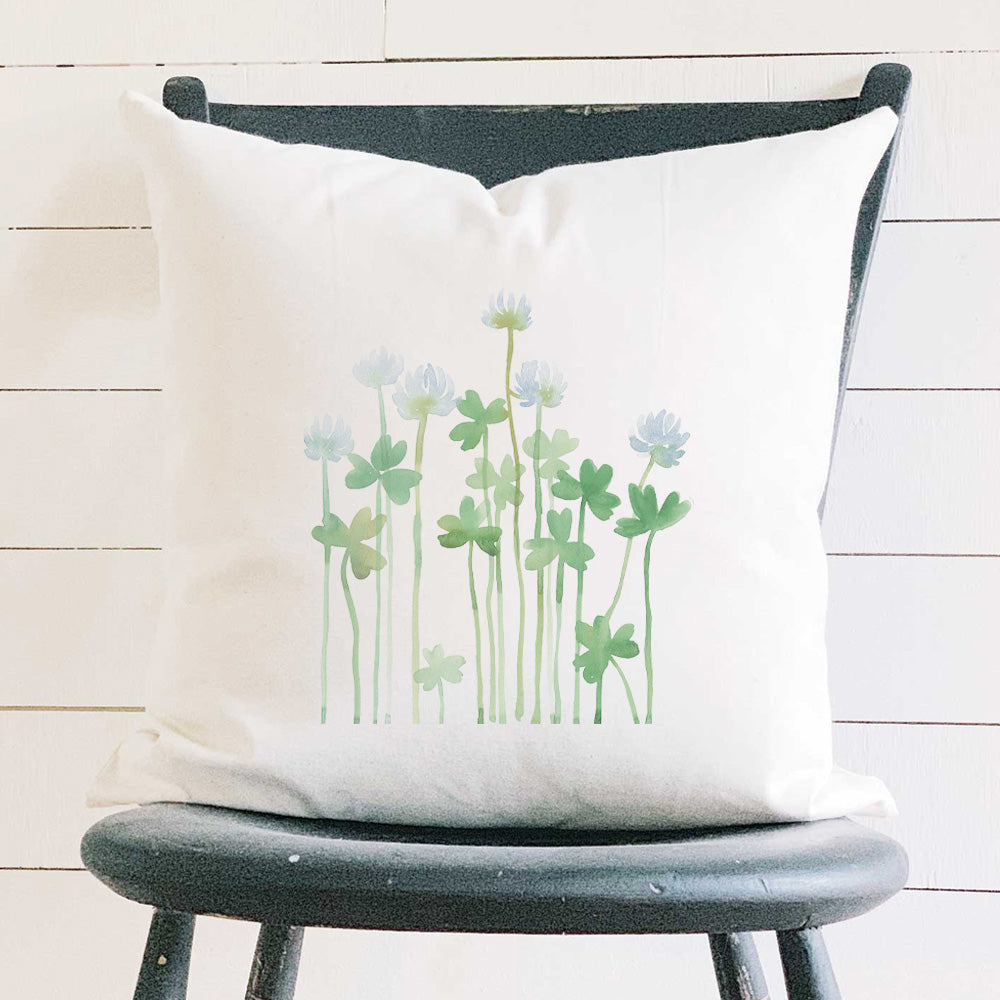 Growing Clover - Square Canvas Pillow