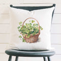 Clover Basket - St. Patrick's Day Square Canvas Pillow