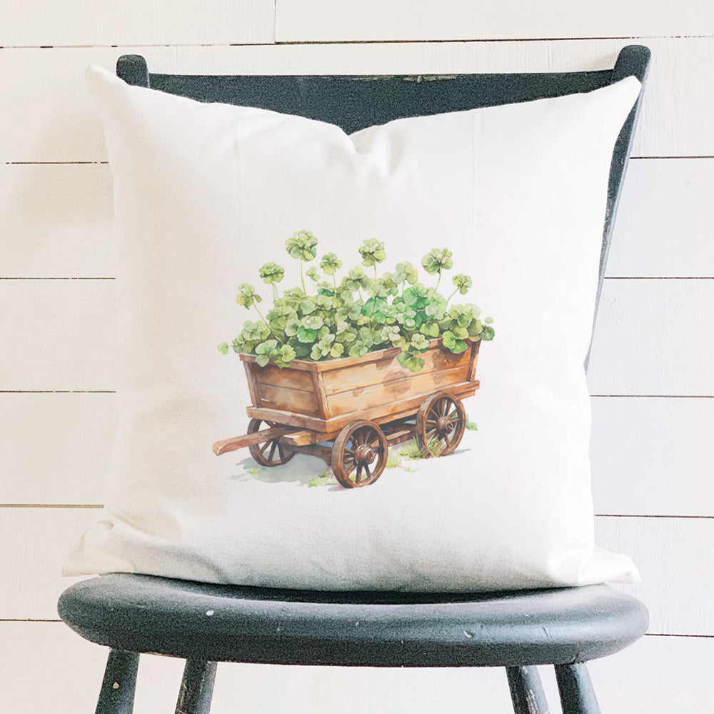 Clover Cart - St. Patrick's Day Square Canvas Pillow
