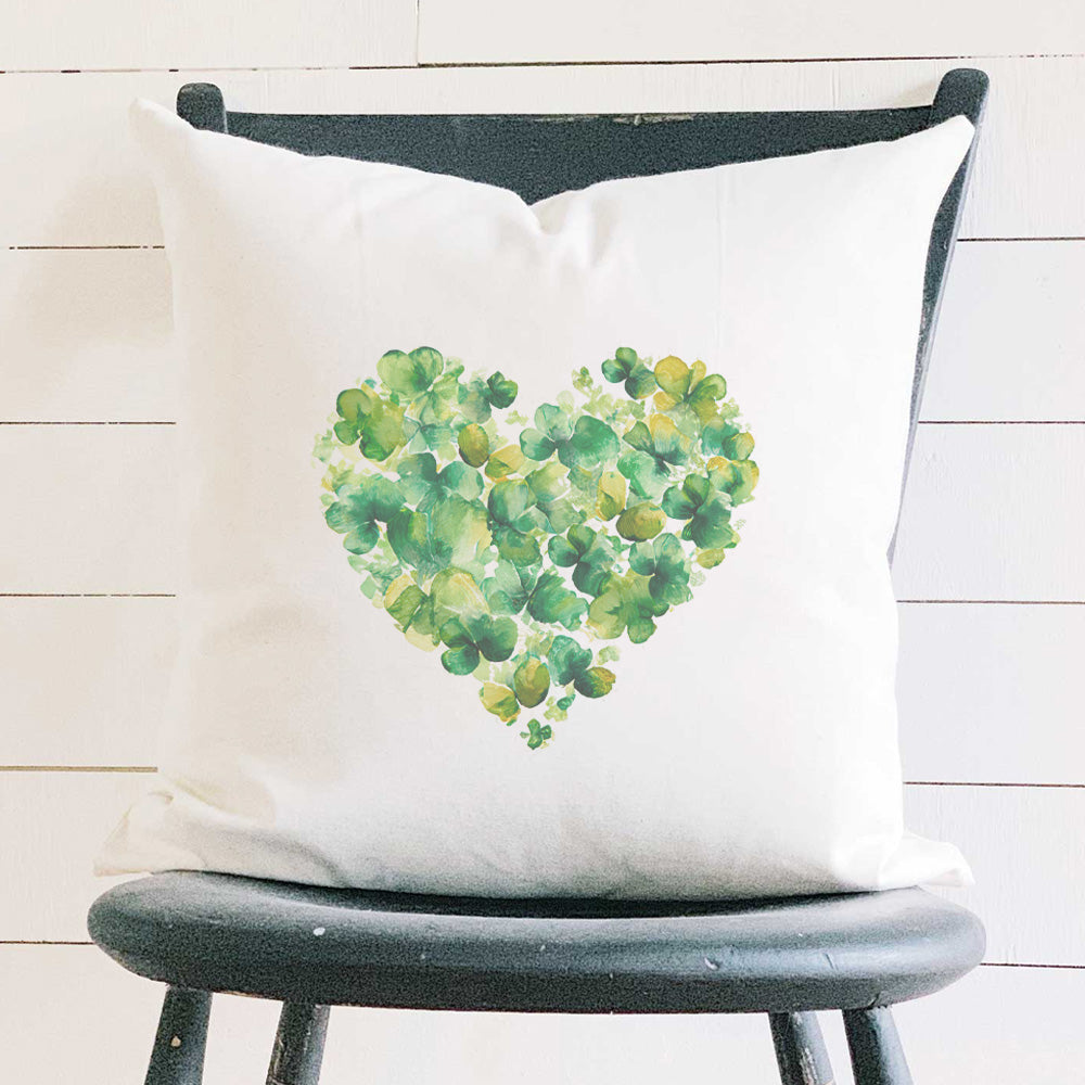 Clover Heart - St. Patrick's Day Square Canvas Pillow