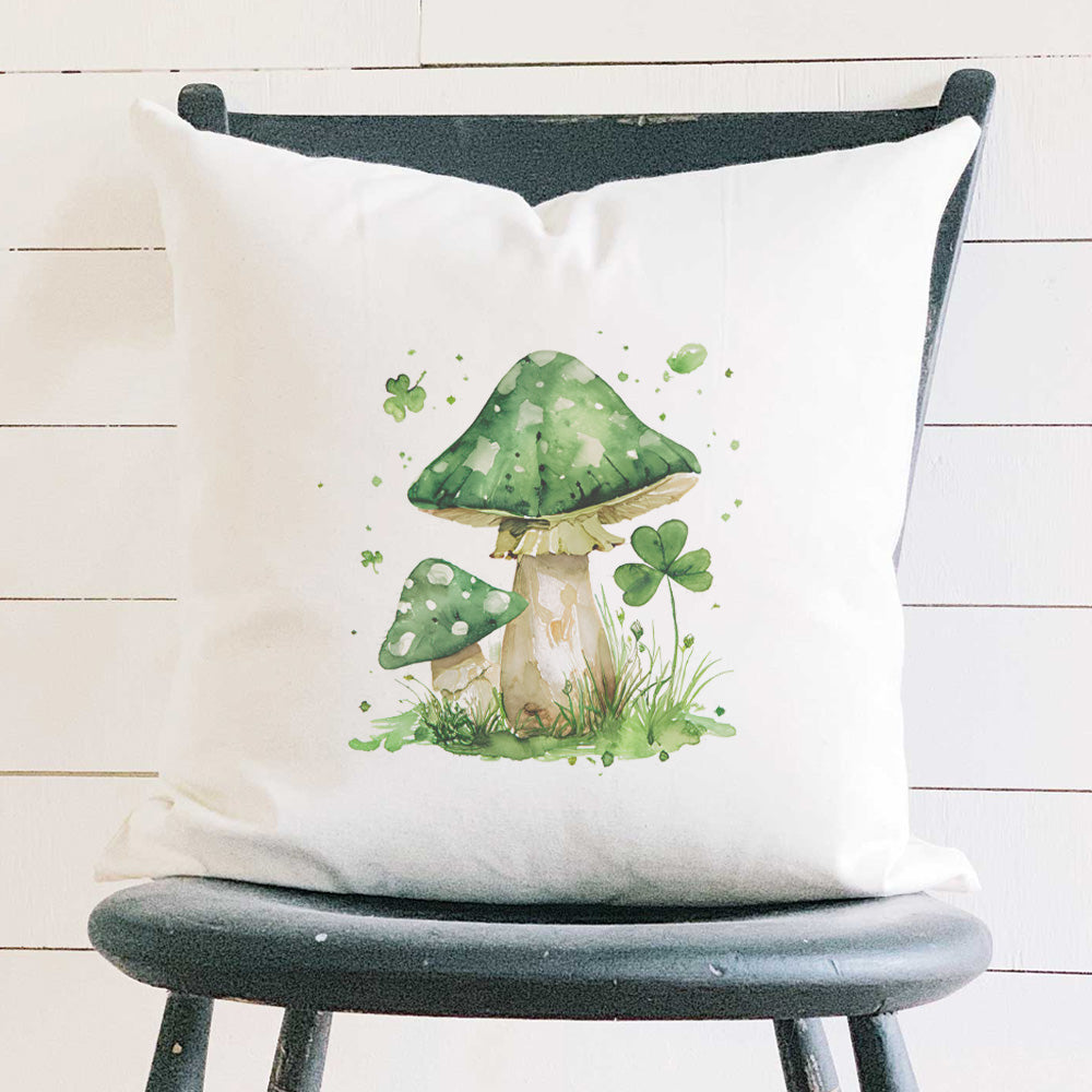 Lucky Mushrooms - St. Patrick's Day Square Canvas Pillow