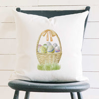 Watercolor Easter Basket - Square Canvas Pillow