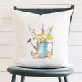 Chicks Watering Can Bouquet - Easter Square Canvas Pillow