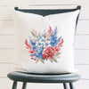 Rose Patriotic Bouquet - Square Canvas Pillow