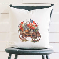 Vintage Carriage Planter - Square Canvas Pillow