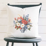 Vintage Daisy Vase - Square Canvas Pillow