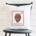 Chocolate Strawberry Stamp - Custom Square Canvas Pillow