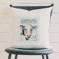 Cow Stamp - Custom Square Canvas Pillow