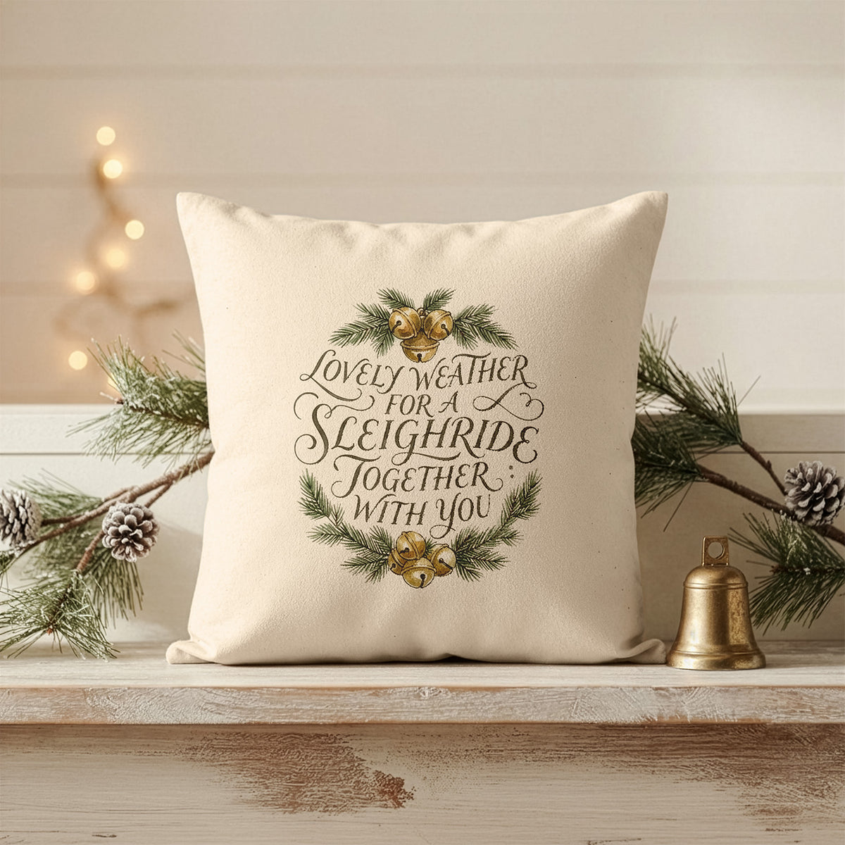 Sleighride Together - Square Canvas Pillow