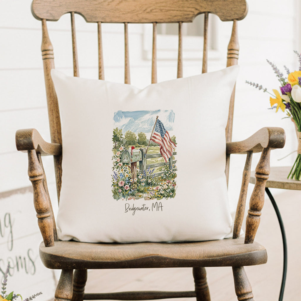 Patriotic Mailbox - Custom Square Canvas Pillow