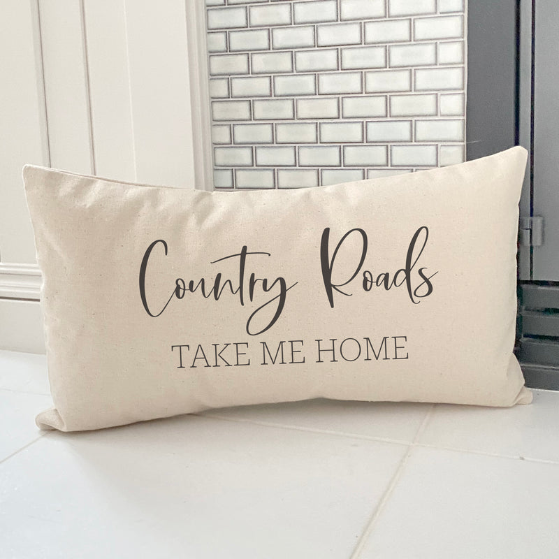 Country Roads Take Me Home - Rectangular Canvas Pillow