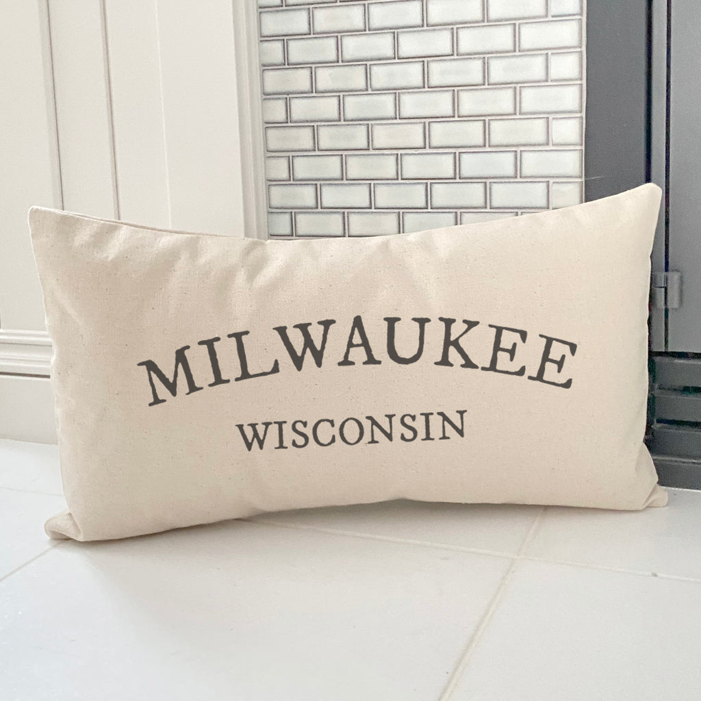 Arched City/State - Custom Rectangular Canvas Pillow