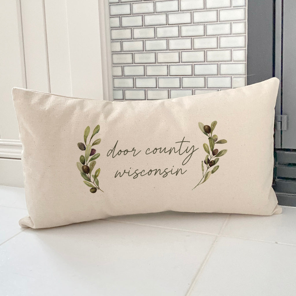 Olive Frond - Custom Rectangular Canvas Pillow