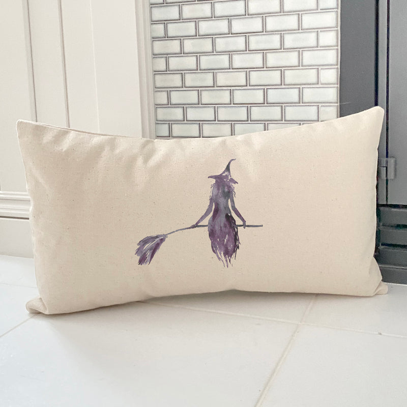 Witch Silhouette - Rectangular Canvas Pillow