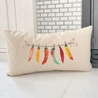 Line of Peppers - Rectangular Canvas Pillow