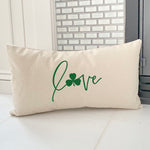 Love with Shamrock Accent - Rectangular Canvas Pillow