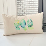 Watercolor Easter Eggs - Cool - Rectangular Canvas Pillow