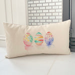 Watercolor Easter Eggs - Warm - Rectangular Canvas Pillow