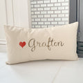 Watercolor Cursive Heart - Custom Rectangular Canvas Pillow