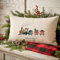 Watercolor Christmas Train - Custom Rectangular Canvas Pillow