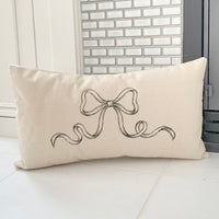 Hand Drawn Bow - Custom Rectangular Canvas Pillow